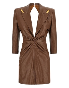 Мини-платье с заостренными лацканами, коричневый Elisabetta franchi