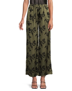 Шелковые брюки с принтом, цвет Green Floral Cami nyc