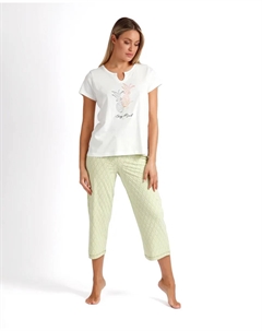 Женская пижама короткая трикотажная, зеленый Admas