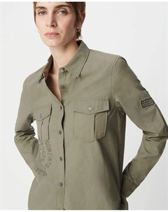 Женская рубашка с длинным рукавом, хаки Ikks