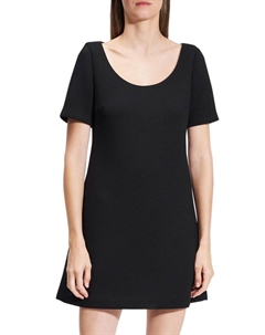 Мини-платье А-силуэта скуба, черный Theory