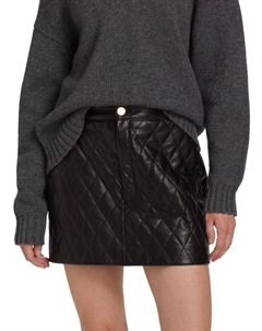 Мини-юбка из стеганой кожи, черный Frame