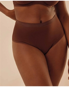 Высокие трусы из гладкой ткани, темно-коричневый Ysabel mora