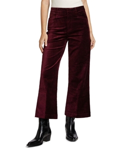 Укороченные брюки Anessa из хлопкового смесового бархата, цвет Dark Oxblood Paige