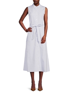 Платье-рубашка миди в полоску, серый Theory