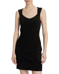 Мини-платье без рукавов из микробархата, черный Theory