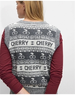 Женский вязаный жилет с новогодним принтом, серый Parfois