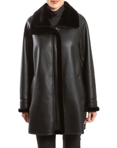 Пальто из искусственной овчины, черный Belle fare