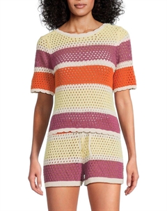 ​Полосатый вязаный крючком пуловер, цвет Gardenias Multi Vero moda