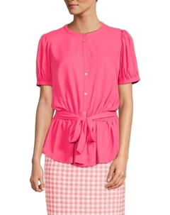 Топ с поясом, цвет Rosette Pink Tommy hilfiger