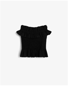 Женская хлопковая футболка с присборенным корпусом, черный Scalpers