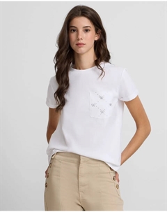 Женская футболка с карманом белая, белый Silbon