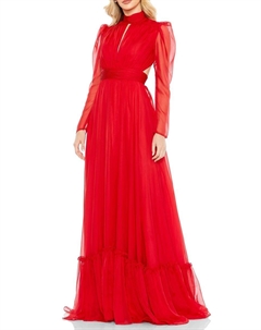 Платье-клеш с завязками на спине, красный Mac duggal