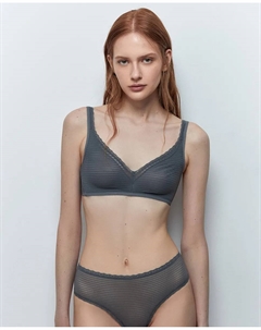 Бюстгальтер с поролоновыми чашками, серый Сфера