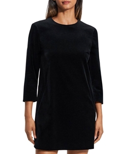 Мини-платье из хлопка с рукавами три четверти, черный Theory