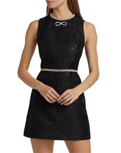 Мини-платье Ellis с декоративным жаккардом, черный Alice+olivia