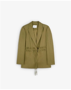 Женский блейзер прямого кроя со сборкой на талии, оливковый Scalpers
