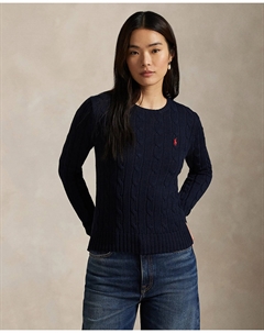 Женская хлопковая кофта восьмёрочкой, темно-синий Polo ralph lauren