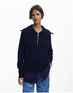 Женская кофта комбинированная восьмерка молния, синий Desigual