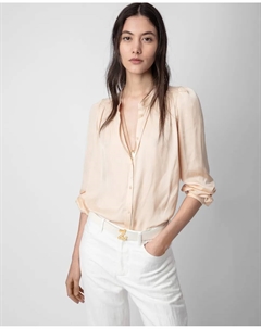 Женская блузка Tchin атласная с длинным рукавом, розовый Zadig&voltaire