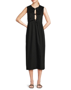 Платье миди с разрезом на горловине, черный Renee c.