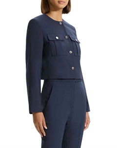 Куртка без воротника из смесовой шерсти, цвет Nocturne Navy Theory