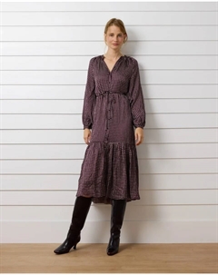 Длинное платье с геометрическим принтом в фиолетовых тонах, фиолетовый Silbon