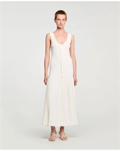 Длинное платье из трикотажа, белый Sandro