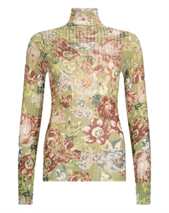 Ребристый свитер с цветочным принтом, зеленый Liu jo