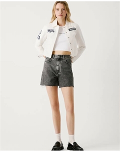 Женские шорты джинсовые с рваным краем, черный Pepe jeans