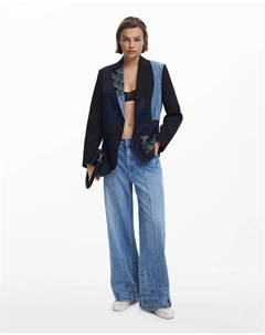 Женский лоскутный пиджак, черный Desigual