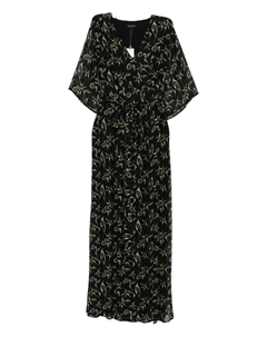 Платье макси с цветочным принтом и поясом, черный Marc o'polo