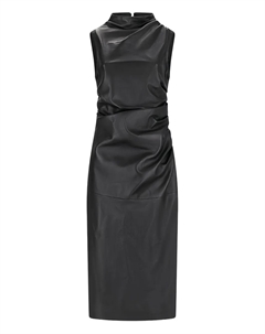 Кожаное платье миди без рукавов, черный Giuseppe di morabito