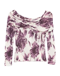 Свитер с открытыми плечами и цветочным принтом, нейтральный Twinset