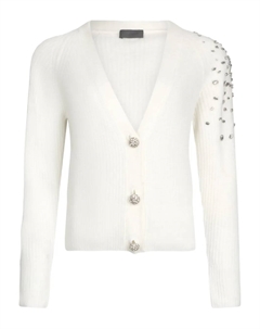 Кардиган, украшенный стразами, белый Liu jo