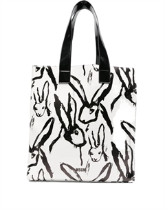 Сумка-шоппер с принтом кролика, белый Msgm