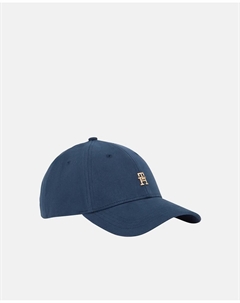 Женская хлопковая бейсболка органического происхождения темно-синего цвета с металлическим логотипом, темно-синий Tommy hilfiger