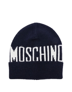 Шапка-бини с вышитым логотипом, синий Moschino kids
