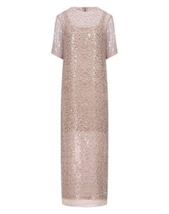 Платье с отделкой пайетками Brunello cucinelli