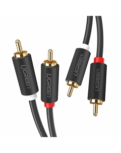 Кабель AV104 10519_ 2RCA Male to 2RCA Male Cable. Длина: 3м. Цвет: черный Ugreen