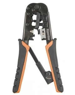 Инструмент для обжима Hyperline HT-N5684R (кримпер) для RJ-45, RJ-12, RJ-11, Hyperline с храповым механизмом и комплектом сменных лезвий