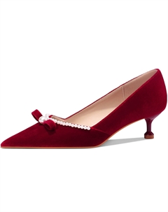 Женские туфли на тонком каблуке, бордовые Weishibangwei