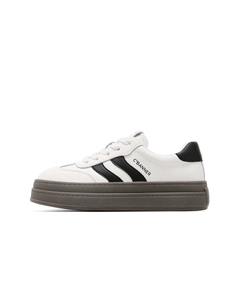 Кроссовки для скейтбординга женские, бежево-черные, с мягкой подошвой и износостойкостью, увеличивающие рост C°banner