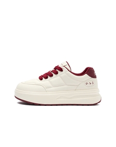 Легкие дышащие низкие кроссовки для скейтбординга, увеличивающие рост, для женщин, Beige/Red Josiny