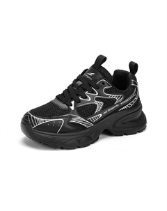 Массивные кроссовки, увеличивающие рост, легкие, низкие, повседневные, женские, черные, серебристые, Black Red dragonfly