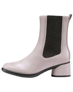 Короткие ботинки челси 5 см женские серо-розовые Ecco