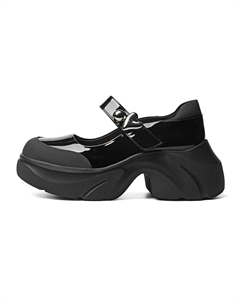 Туфли Мэри Джейн на платформе 7 см женские, Black Red dragonfly