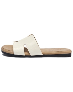 Женские тапочки-слайды цвета экрю/шампанского с золотом Josiny