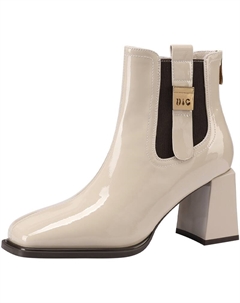 Короткие ботинки челси 6 см женские, Beige Mulinsen