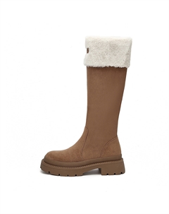 Женские сапоги с отворотом из искусственного меха, коричневый Daphne